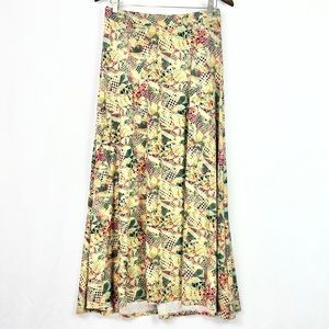 LULAROE | 💚🌹Green Earth Tones Boho Geometric Print Elastic Waist Maxi Skirt